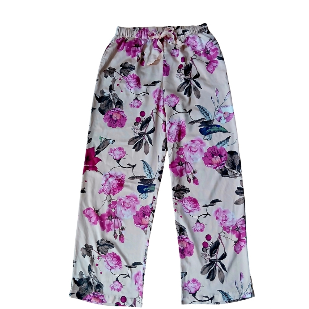 Victoria's Secret Pink Roses Satin Lounge Pajama Pants With Pockets. Size XS - Picture 5 of 17